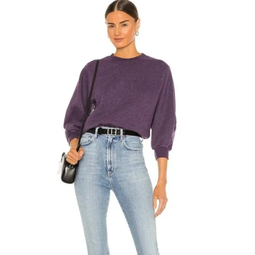 AGOLDE Thora 3/4 sleeve sweatshirt purple crew
